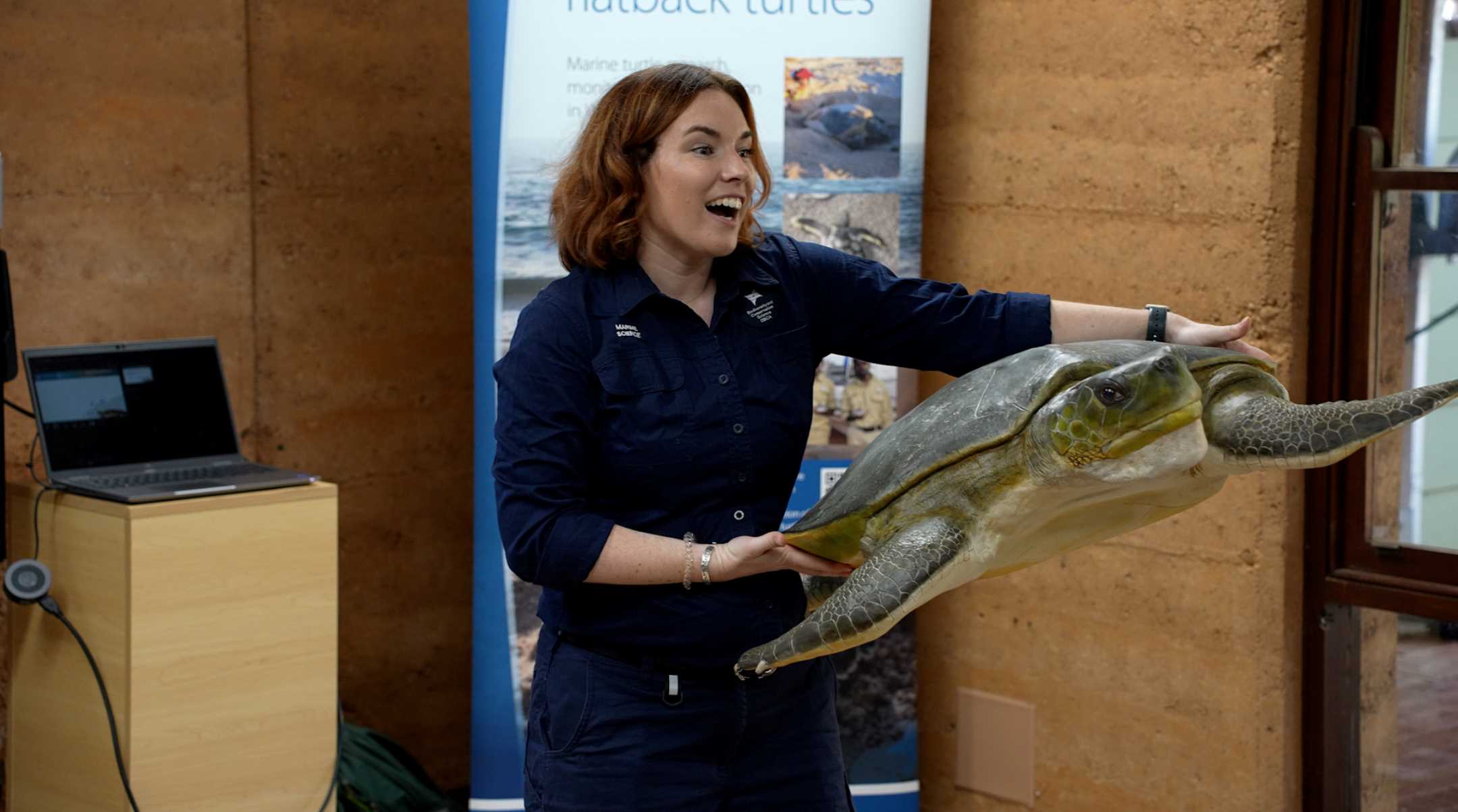 Clodagh Guildea presenting at the Perth Zoo Sea Week event in 2025. 