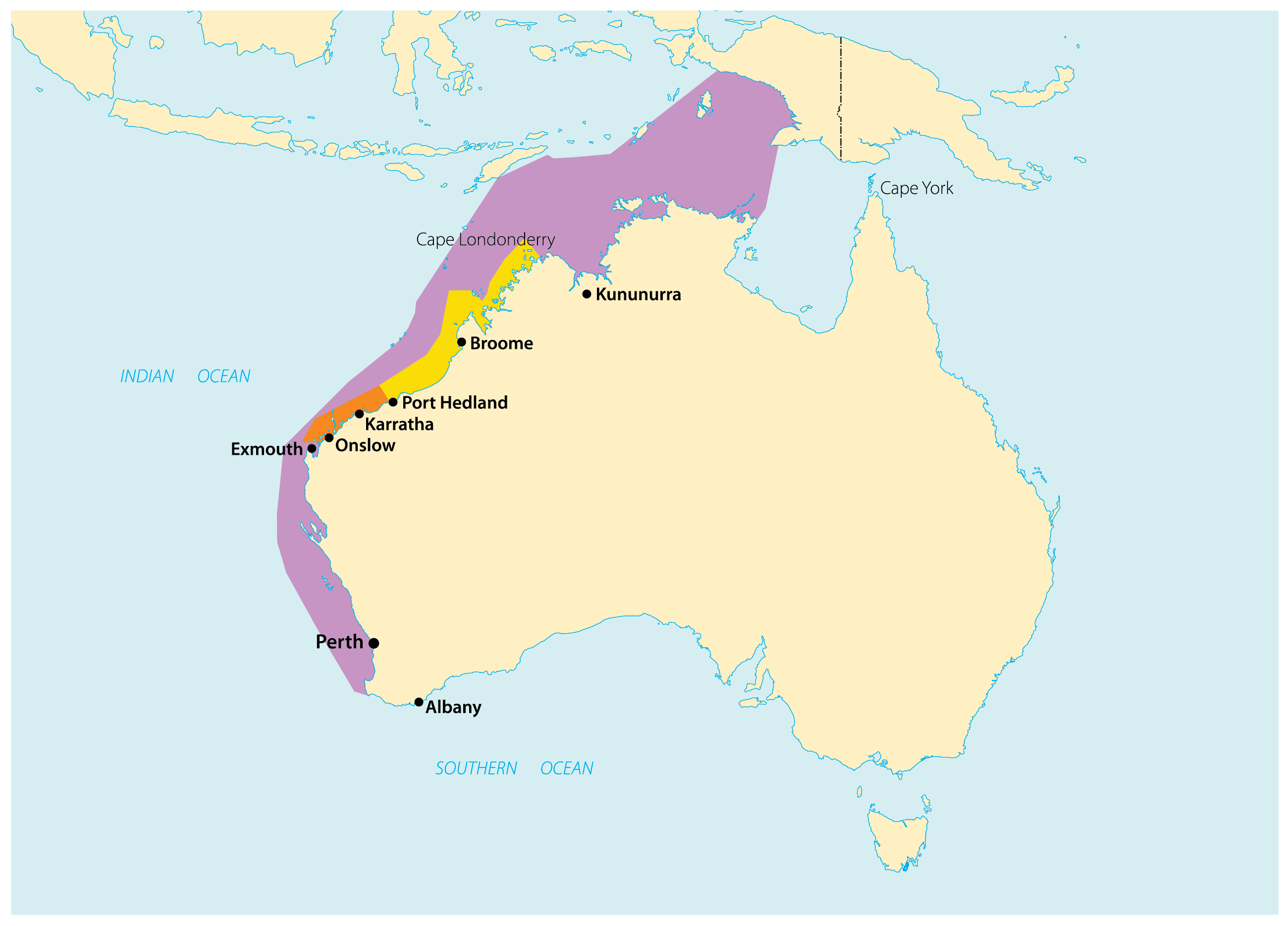 Northwest Shelf Flatback Turtle map